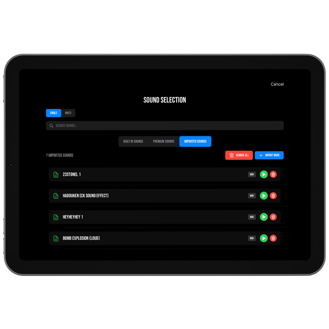 SB Audio FX Import Your Own Tracks