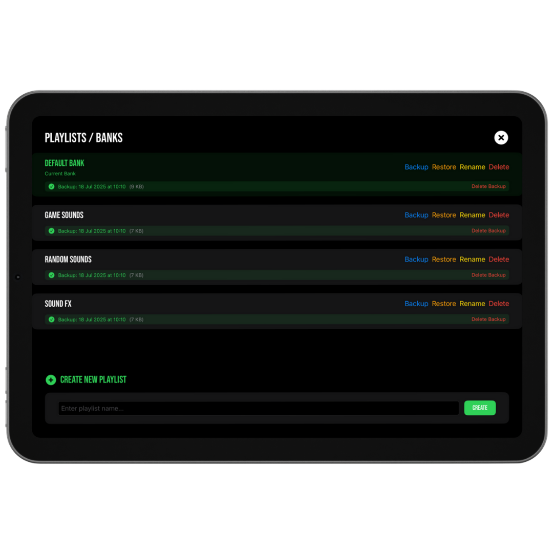 SB Audio FX Backup Your Sets